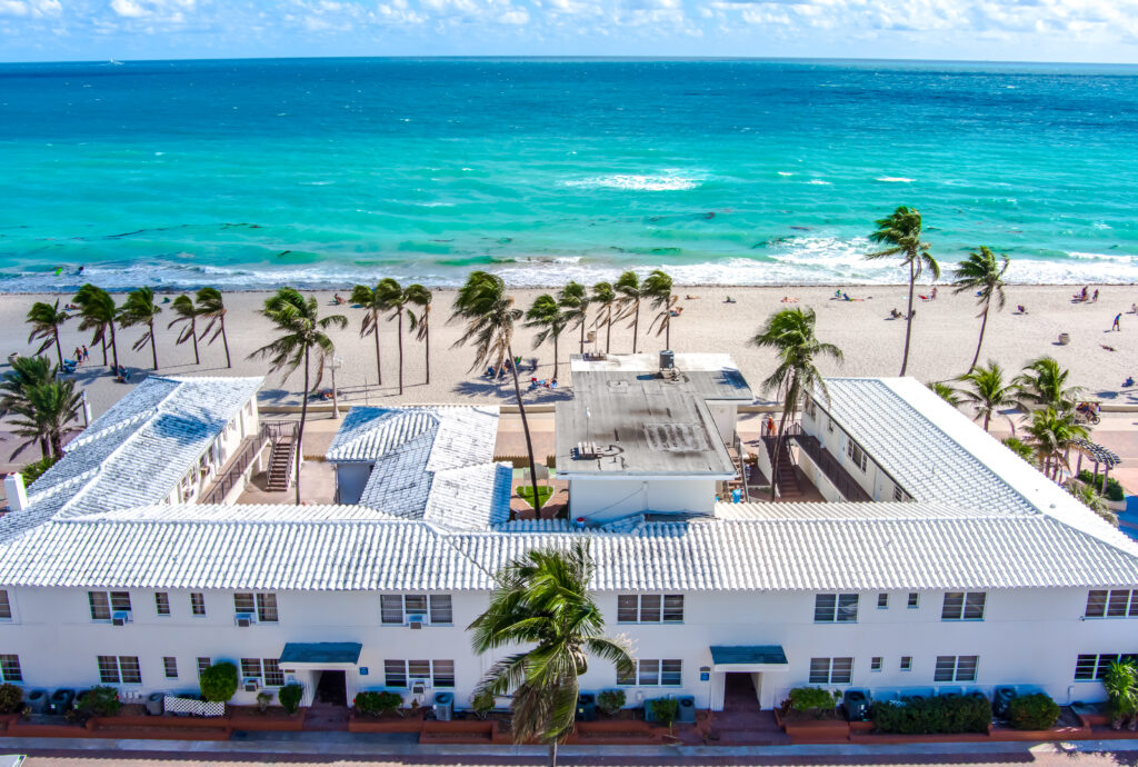 Neptune Hotel. One of the 23 hotels owned by Hollywood Beach Hotels group. This image represents how Neptune Hotels looks like today. Perfect place for your vacation. Story of success and vision of building an empire 