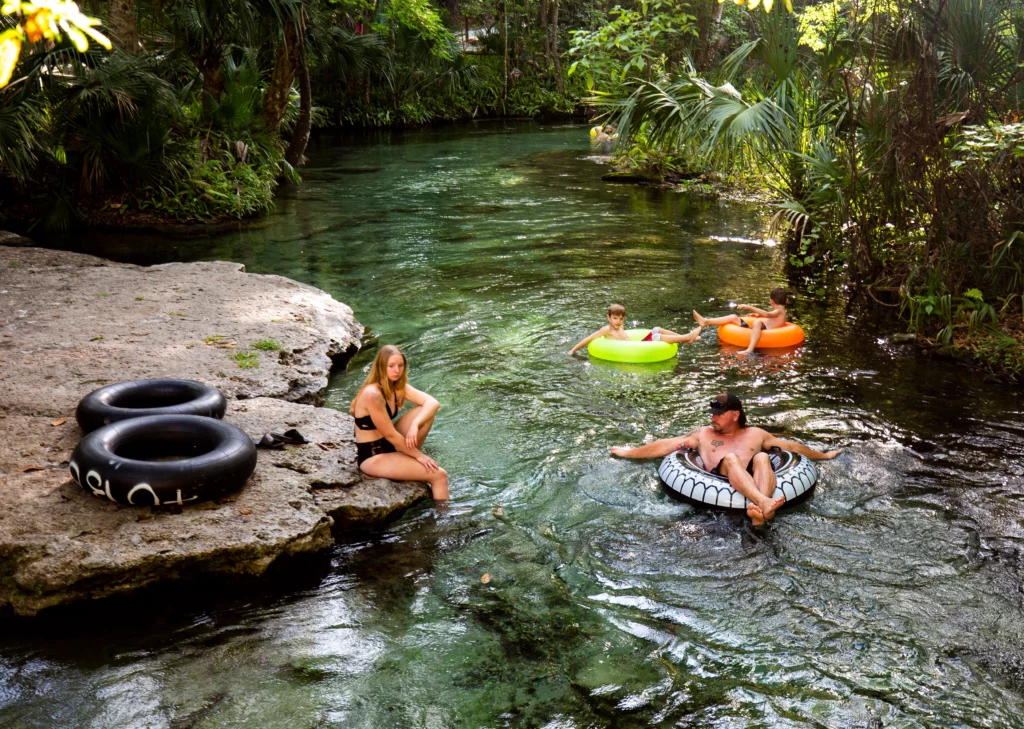 Enjoying Florida's summer heat - family enjoying water activities 