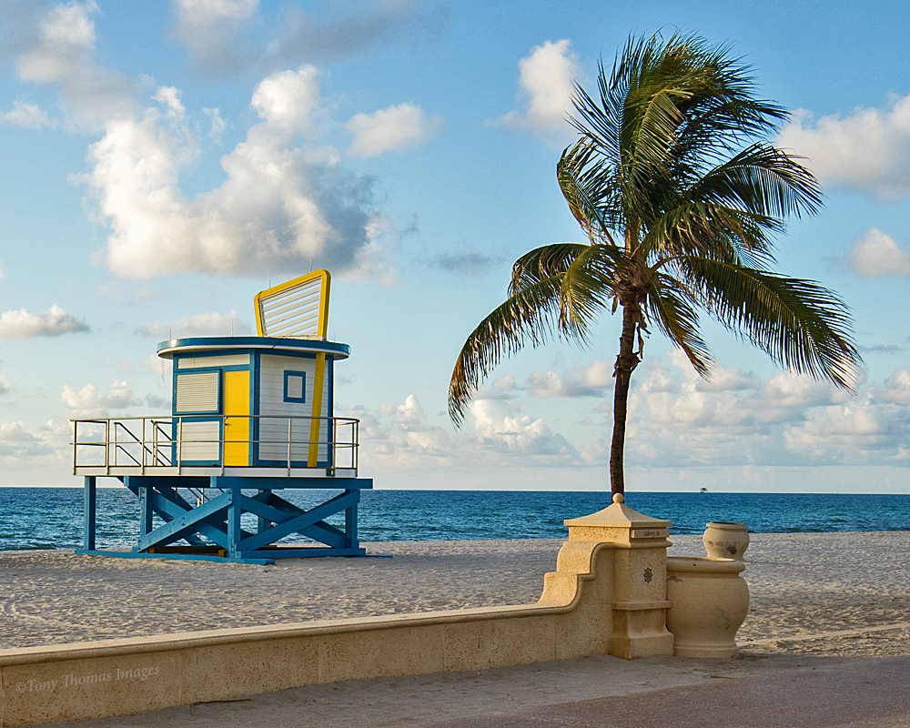 New life guard station in Hollywood Beach Florida